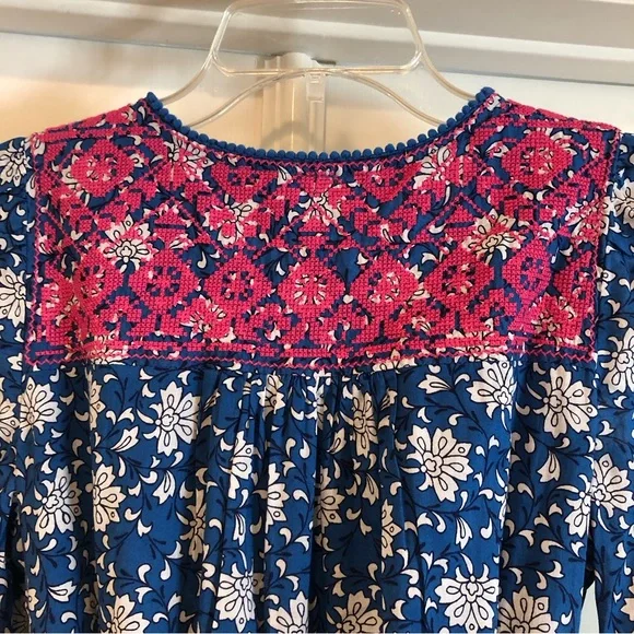 NWT J Crew Dress Boho Belted Tunic Dress in Night Sky block print XS AP194 - Picture 5 of 8